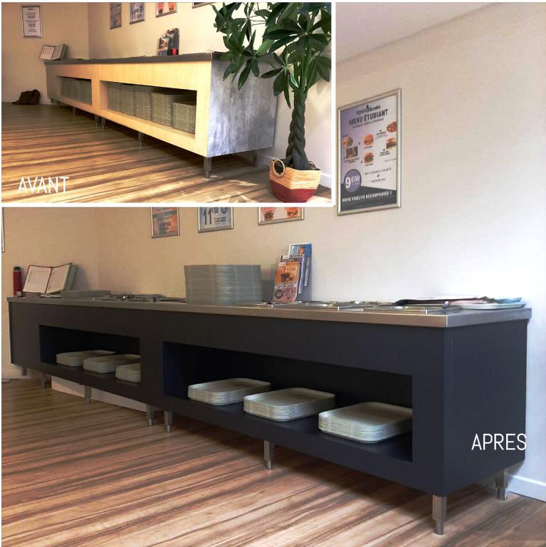 Revêtement adhésif vinyle - Cafétéria Tempo Resto - Centre Leclerc - 64000 Pau